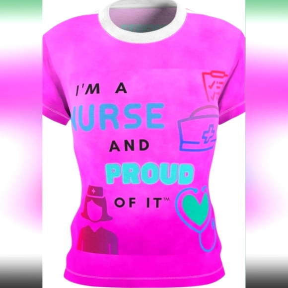 Nurse and Proud of It Woman's Cut and Sew Top - Picture 5 of 6